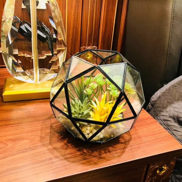 Decor Geometric Terrarium, Artificial Succulents - Picture 4 of 6